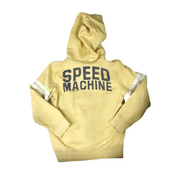 OshKosh Hoodie Size 6 Speed Machine Motorcycle Racer Palm Trees Yellow Stripes - Picture 5 of 8